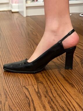 Vintage Authentic Black Gucci Slingback Heels